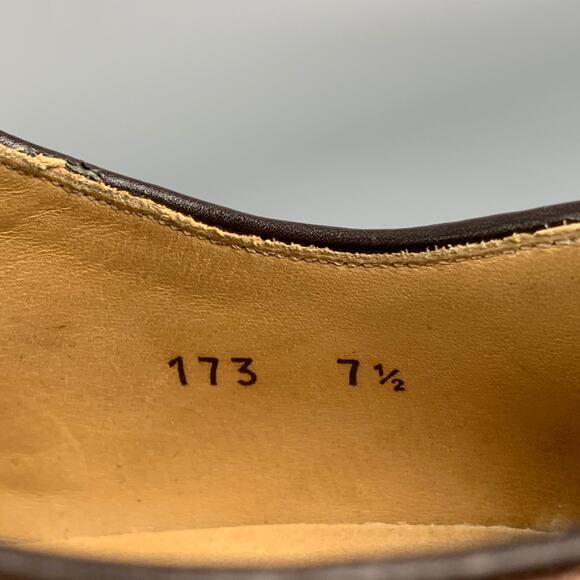 CALZOLERIA HARRIS Size 7.5 Brown Antique Leather Oxford Lace-Up Shoes - Picture 6 of 8